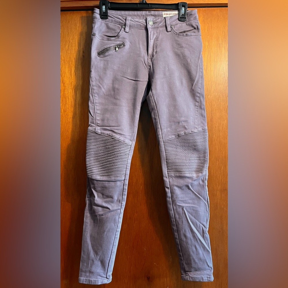 Wish List Moto low rise, skinny jeans, gray, medium Like New!
